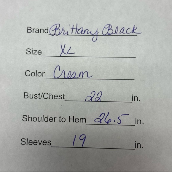 Brittany Black Elegant Cream Lace 3/4 Sleeve Women's Top. Size XL - Picture 8 of 8